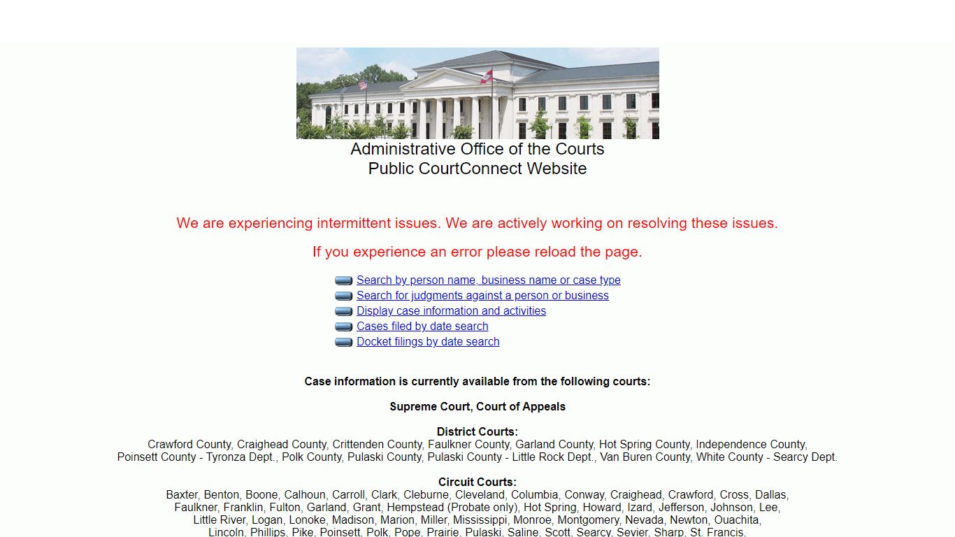 AOC PUBLIC CourtConnect - arcourts.gov